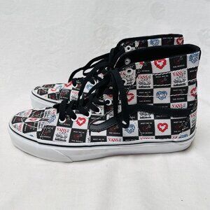 VANS SK8 HI Tapered Love Black High Top Mens 10 Canvas Sneakers Casual Printed